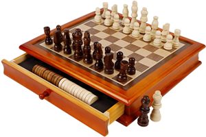 Juegoal wooden chess board with storage