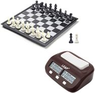 Chess board with clock