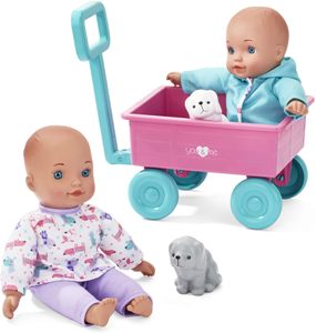 Pull wagon cart with babies for toddlers