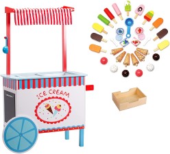 Wooden Ice Cream Cart Kids Playstand